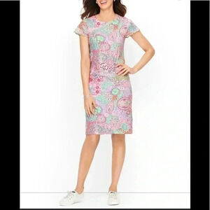 Talbot’s Paisley Print 100% Silk Shift Dress Size 2